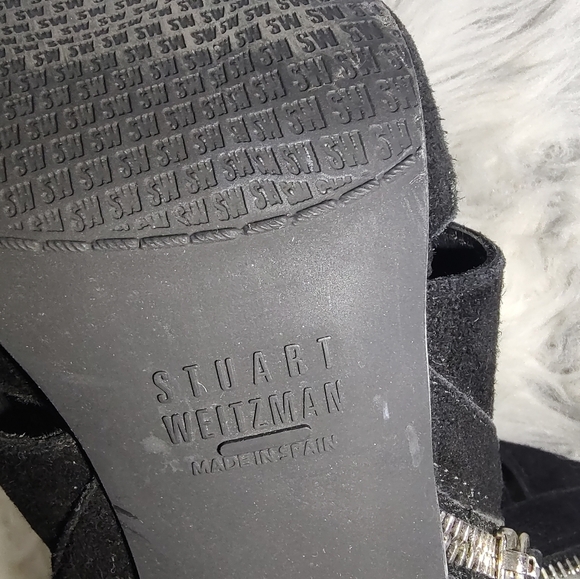 🎉HP🎉 Stuart Weitzman suede Airliner cutout high-heeled ankle boot bootie 9.5 - Picture 8 of 12